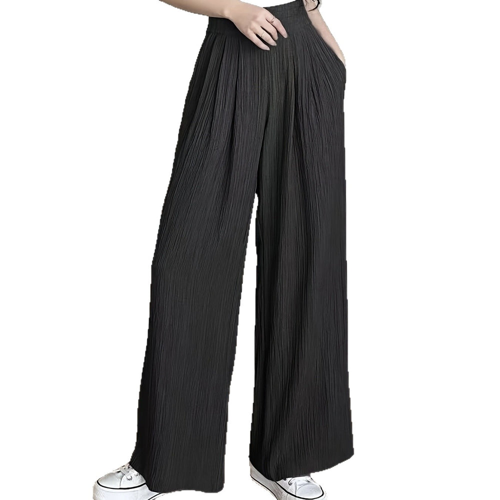 Ice silk pants trendyhigh waistpleatedloose pantssummer thin style draped sun protection anti-mosquito chiffon looseslimming lookmop