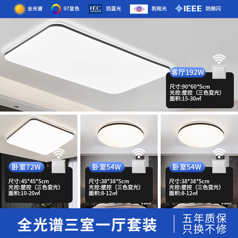 Led ceiling light - rectangular living room lamp, office desk lamp, bedroom main light fixture - full spectrum eye protection