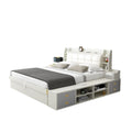 Pneumatic high box storage bed for home master bedroom small apartment storage panel modern casual double bed