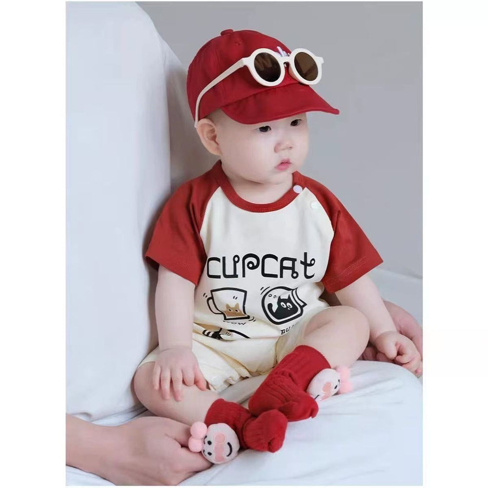 Baby romper short sleeve summer outfit - lightweight summer clothes for babies and infants - adorable crawling suit