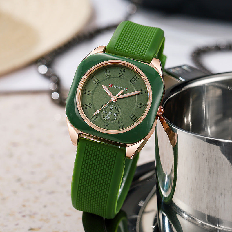 High-style women's watch, minimalist and fashionable, versatile sugar cube quartz watch, women's watch, hot-selling export manufacturer wholesale