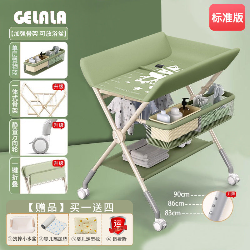 Changing table - multifunctional foldable baby care station for diaper changing, massage, bathing, and newborn care