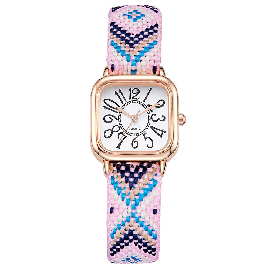 New women's watches live stream new women's woven strap quartz watch fashion cross-border wholesale