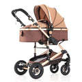 Baby stroller, 2-way high view, convertible (sitting/reclining), lightweight, foldable, shock-absorbing, newborn infant toddler pushchair