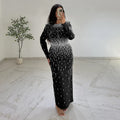 C7767 cross-border    new women's rhinestone bodycon dress luxury evening gown