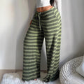 Amazon american retrostripes pantsfall and winterplaid lazy casual pants feel soft and waxy outweardrapedstraight-leg long