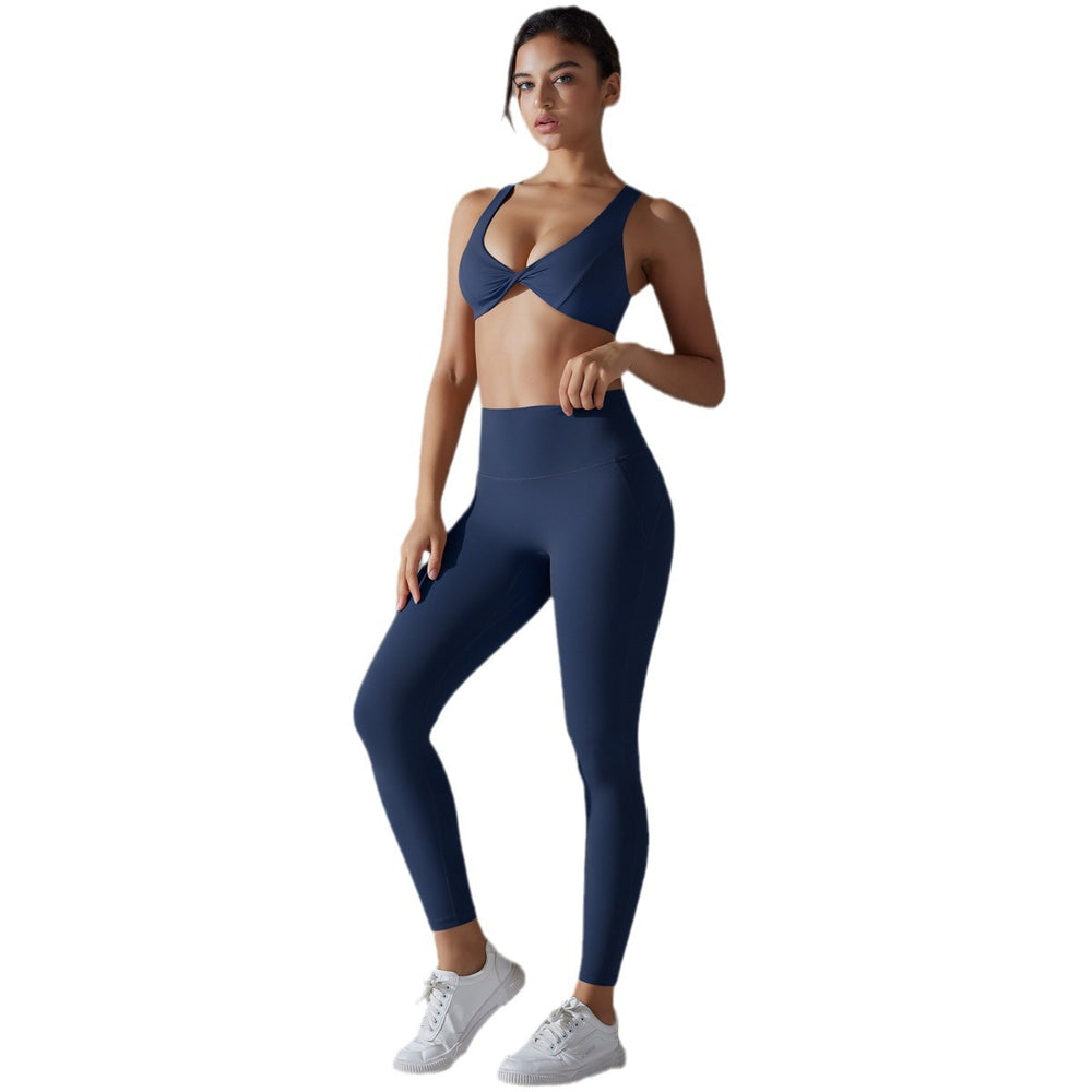 New high-waisted, butt-lifting, body-hugging, barely-there yoga outfit with sexy push-up bra sports bra set for running and fitness