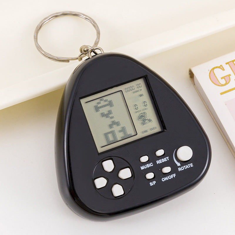 tetris game console - mini triangle handheld arcade game toy keychain charm