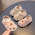 Versatile closed-toe sandals for baby girls - summer squeaky shoes, cute soft-soled infant shoes, princess shoes, first walker shoes for 0-1 year olds