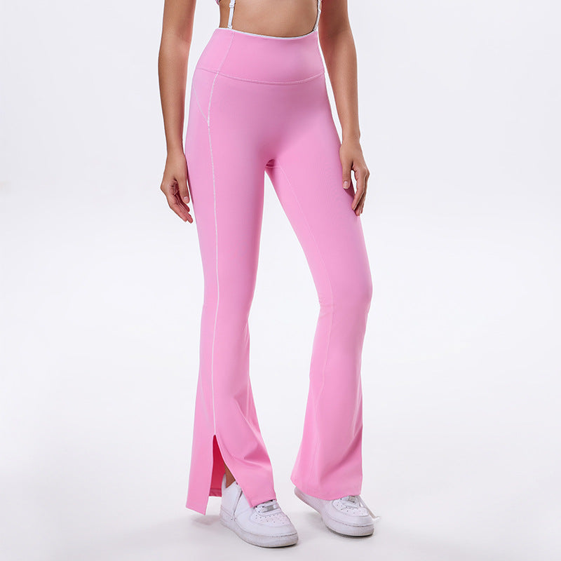high waist butt lift yoga pants women's fashionoutwear peach butt outdoor sports fitness pants without front wave loose pants