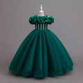 Yimingzhi flower girl dress - floral design, long, cross-border princess dress - dropshipping available - children's dress