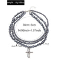 Stacked cross beaded necklace wholesale cross-border simple versatile accessories niche high-end hip-hop pendant necklace