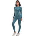 European and american new arrival seamless yoga set - breathable, quick-drying long sleeve activewear for sports, skiing, outdoor running, and fitness