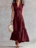 european and american cross-border  independent station new arrivalelegantelegancenormcore cotton and linen women's sleeveless dress
