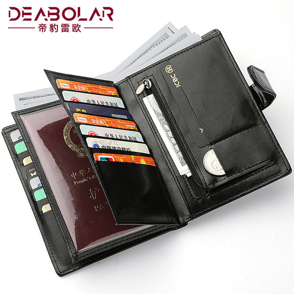 Large capacity passport holder, ID bag, passport cover, multi-functional passport bag, card bag, men's wallet, ID storage bag.