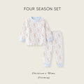 Kids autumn clothes and long pants pajamas pure cotton autumn clothes and long pants suit boys cotton sweater intimates baby sweater and trousers