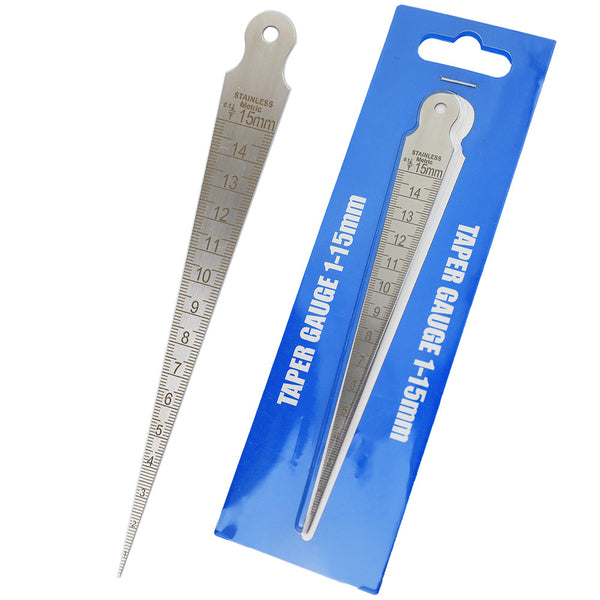 Stainless steel high-precision clearance ruler aperture ruler taper ruler 0-15mm stainless iron inner diameter ruler tapered plug ruler thin