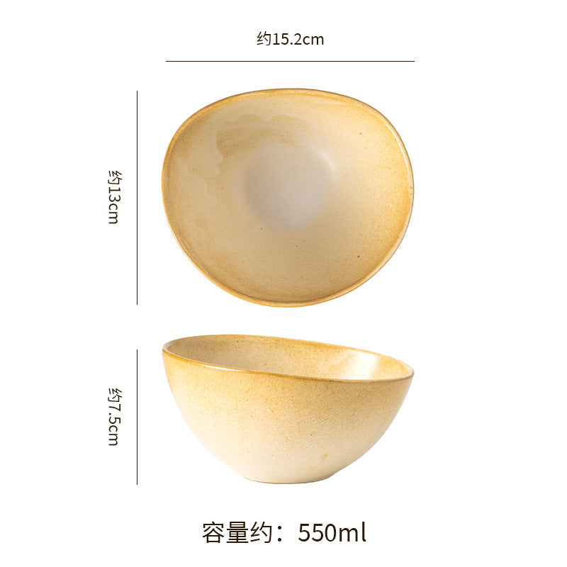 Vintage irregular high-end bowls, plates, and dishes - restaurant, hotel, and home tableware - unique dinnerware for serving dishes, desserts, rice bowls, and plating