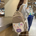 Macaron color cute french fries bear backpack for primary and secondary school students, large capacity, wear-resistant and easy to take care of, backpack