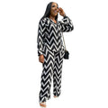 new african cross-border fashion: printed long-sleeve shirt and elastic waist pants casual set
