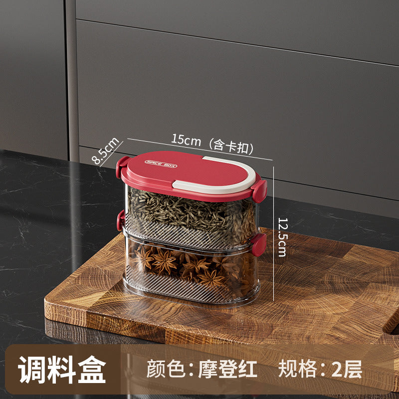 Kitchen spice sealed storage box food grade onion ginger garlic seasoning fresh-keeping box can be stacked with miscellaneous grain classification storage tank