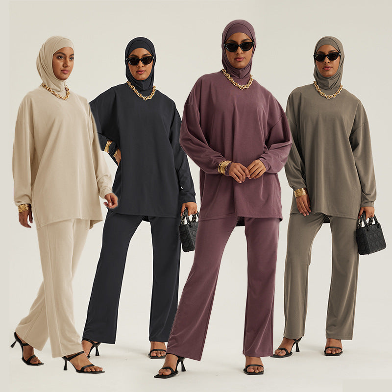 fashionin stock  new arrival middle east women's topslooseoutwearfashionlong sleeves t-shirt