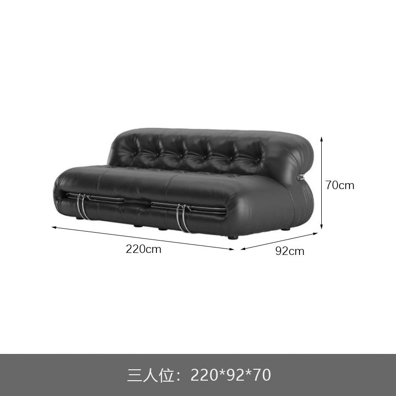 Italian medieval style soriana big steel teeth leather sofa designer style living room retro popular hippo sofa
