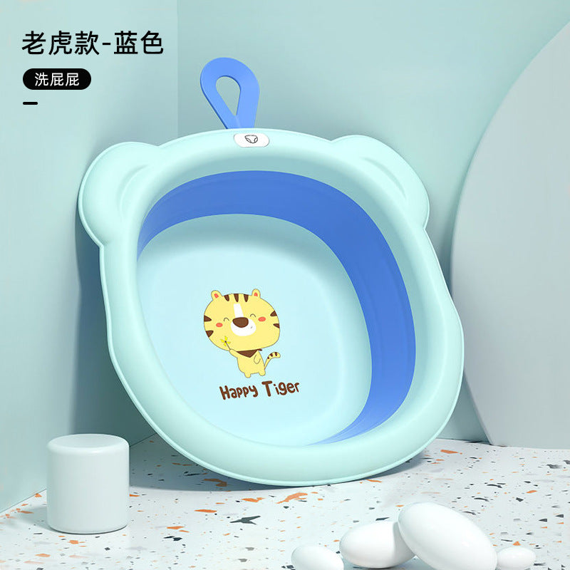 Baby washbasin - collapsible, hangable, for hand washing, laundry, and bathing - pp basin for newborns and toddlers