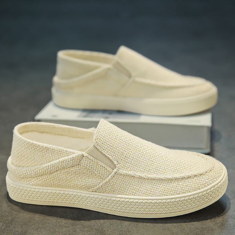 Canvas men's shoes summer linen shoes old beijing slip-on men's sports casual board shoes easiest for match lazy trendy shoes