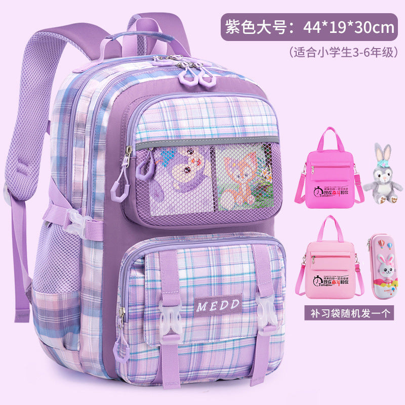 New primary school schoolbag female cute, lightweight, spine protection, large-capacity children's backpack wholesale for grades 1-6