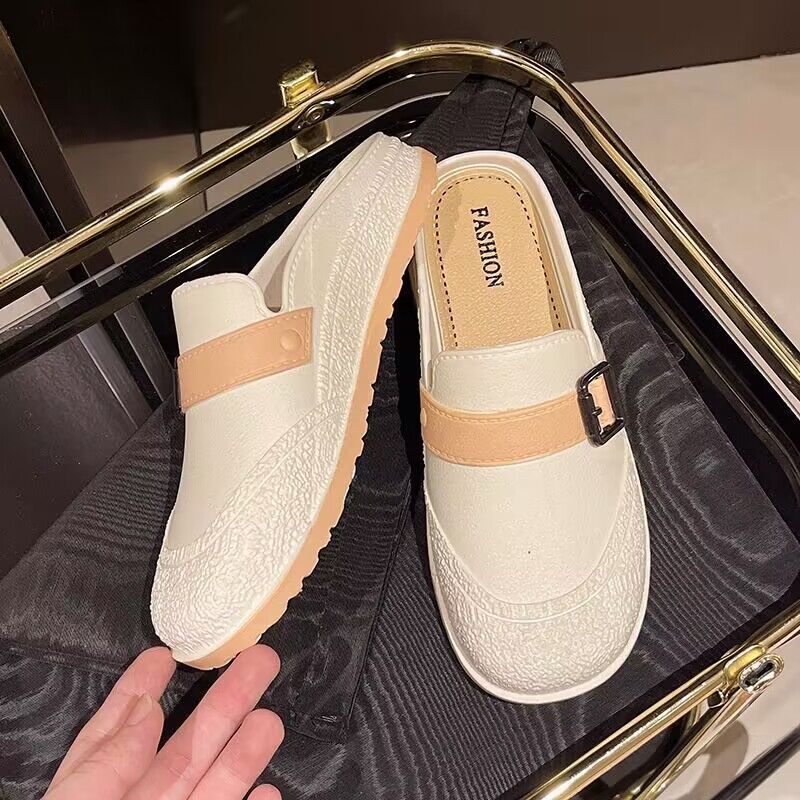 Women's summer slippers 2024 new fairy style sandals, trendy versatile platform slides, cloud-like comfort, thick sole beach shoes