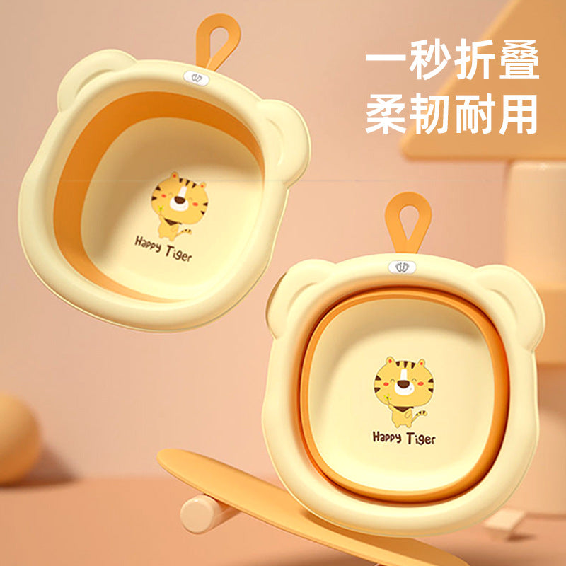 Baby washbasin - collapsible, hangable, for hand washing, laundry, and bathing - pp basin for newborns and toddlers
