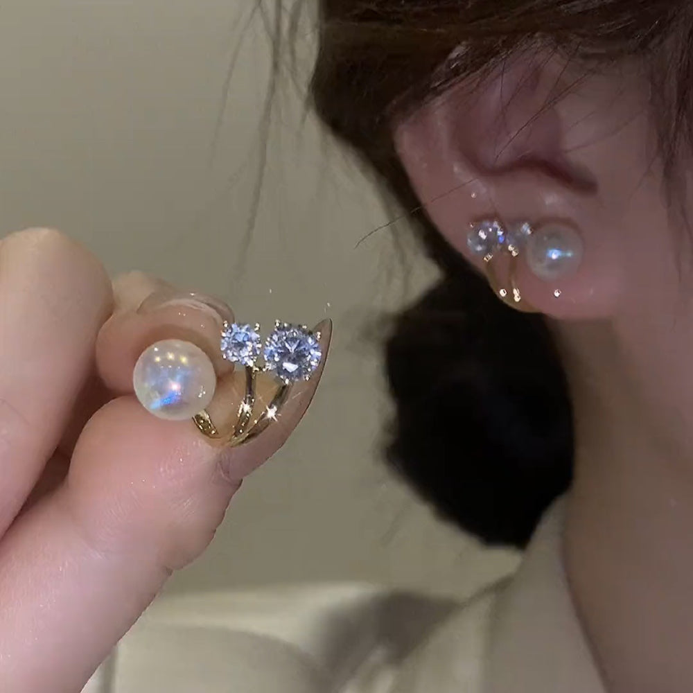 925 silver needle pearl zircon earrings for women classysenseniche style cold style forest style earrings wholesale