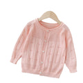 girls' cardigan - lightweight summer knit outerwear for kids - perfect for air conditioning, baby shawl, and sun protection