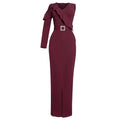 Aliexpress african plus size women's ol commuter style long asymmetrical bodycon one-shoulder dress