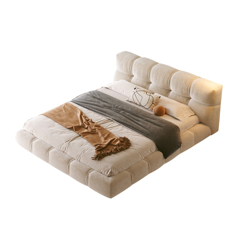 Foshan factory personalized bedroom furniture technology cloth puff bed italian suspended bed double fabric bed wabi-sabi style