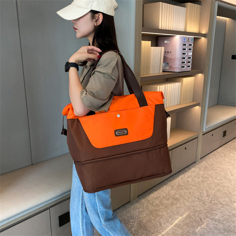 New travel bag, large-capacity wet and dry separation expansion duffel bag, women's sports swimming yoga fitness bag