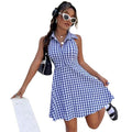 new summer collection: sweet & fresh sleeveless tank dress for women - perfect for cross-border e-commerce on  (us & europe) - featuring plaid and striped designs