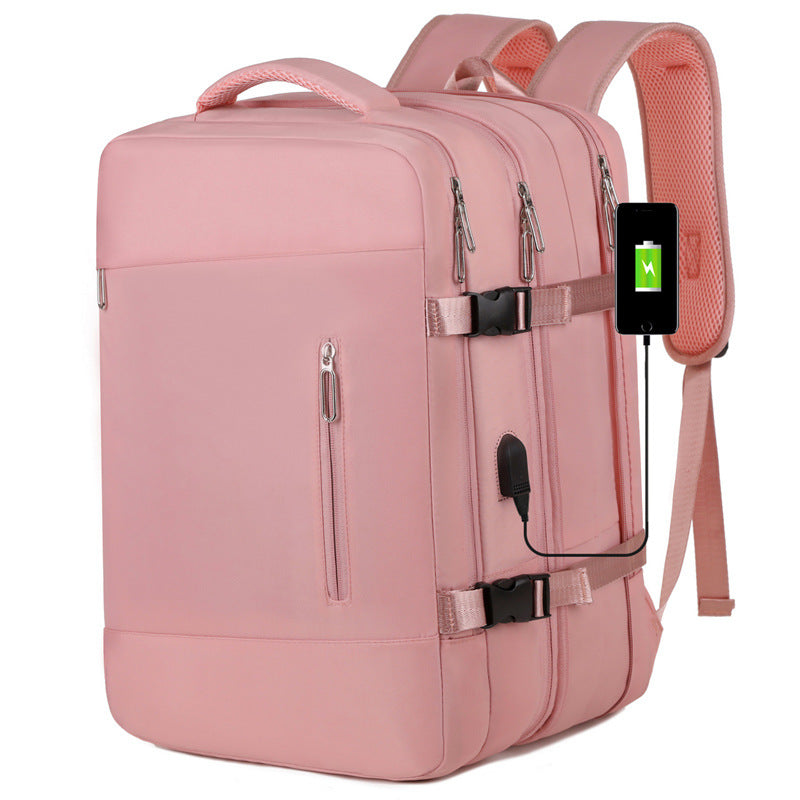 New multi-functional schoolbag, simple and fashionable scalable backpack, wear-resistant large-capacity luggage for business trips