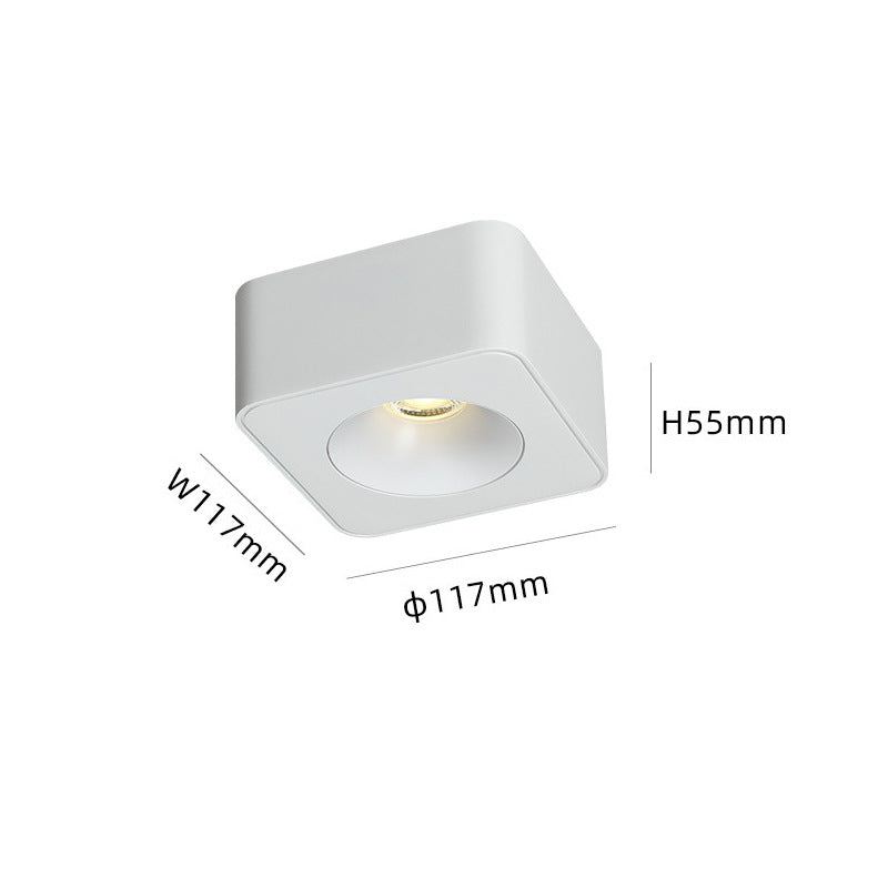 Full spectrum four-headed square ultra-thin surface mounted spotlights simple living room without main light lighting deep anti-glare led gall light