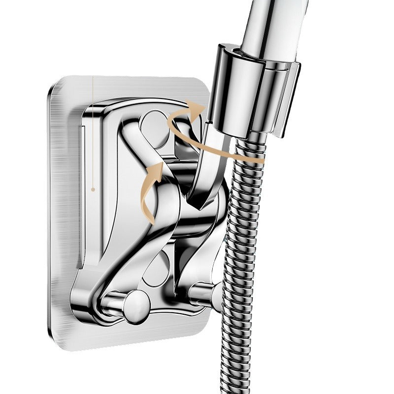 No punching shower bracket bathroom shower shower double hook holder hanging seat accessories shower adjustable artifact