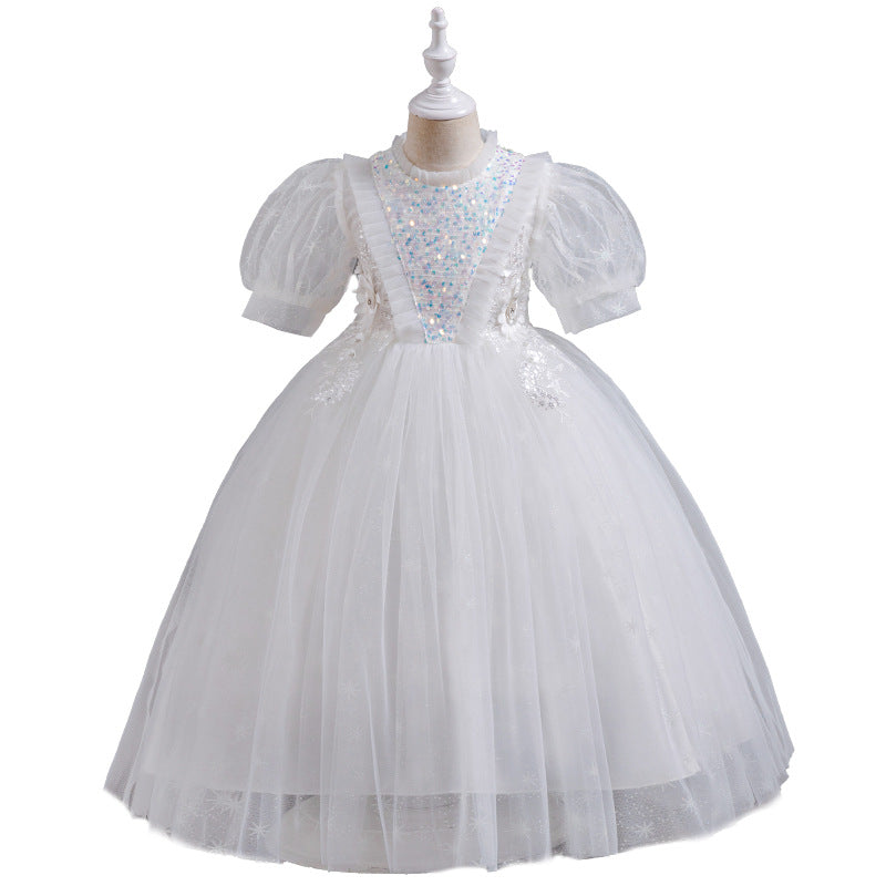 Yimingzhi girls' princess dress - mesh tulle tutu gown for birthday, first birthday, and special occasions - cross-border e-commerce