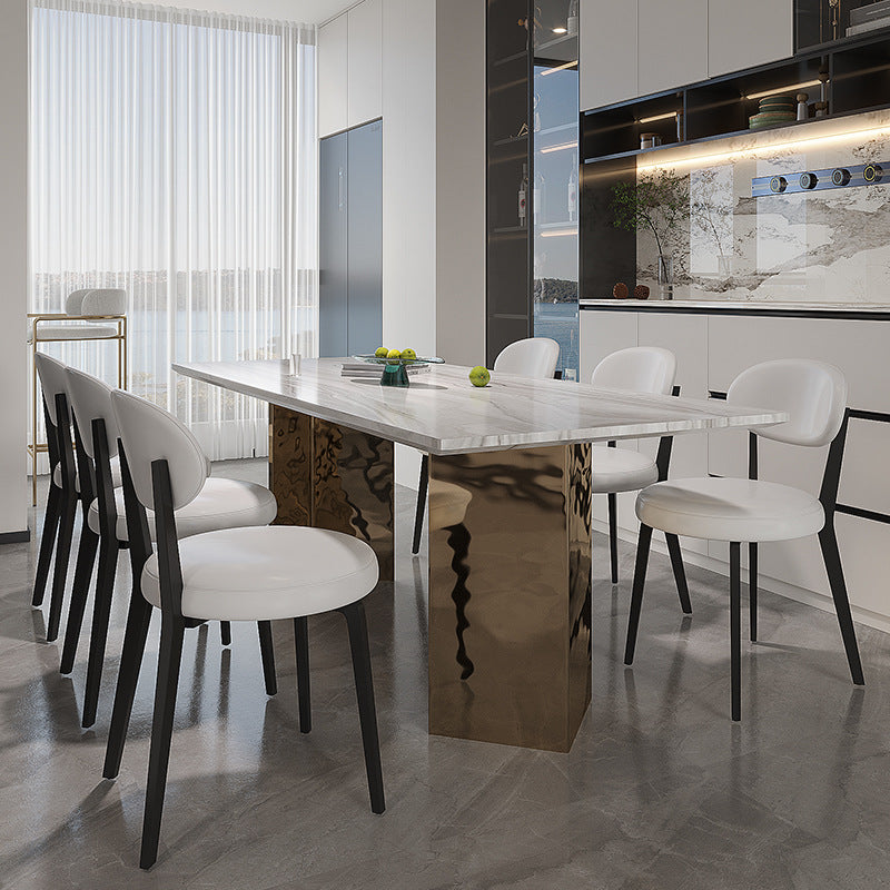 Italian cream style dining chair - premium light luxury designer chair for home - modern minimalist upholstered backrest dining table stool