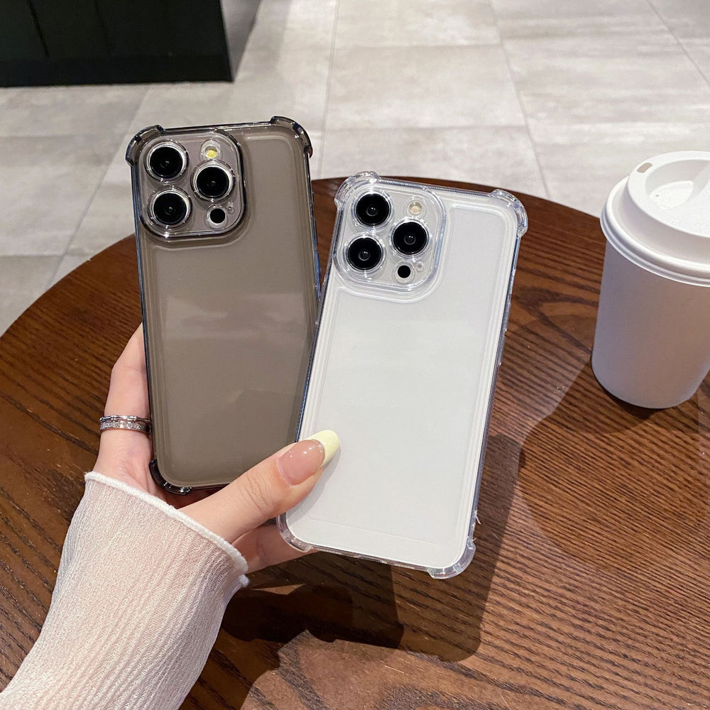 Suitable for iphone17promax anti-fall transparent space mobile phone case apple 1614 soft protective cover fine hole design