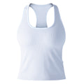 New ribbed knit yoga tank top - sleeveless u-neck, quick-dry, breathable, compression fit for running, sports, and fitness