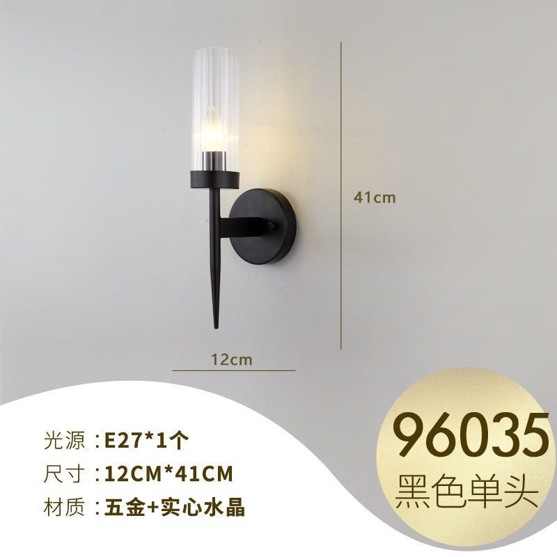 Accessible luxury style crystal wall lamp casual living room tv background wall bedroom bedside corridor aisle staircase wall lamp