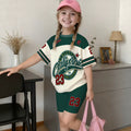 Wholesale girls' clothing: versatile t-shirt and shorts set - casual two-piece outfit, ready stock, direct supply