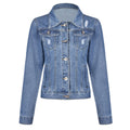 Amazon  distressed denim jacket women's european and american style comfortable casual washed denim jacket