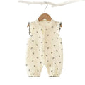 Summer romper for baby girls - adorable princess style, newborn flutter sleeve muslin lightweight bodysuit