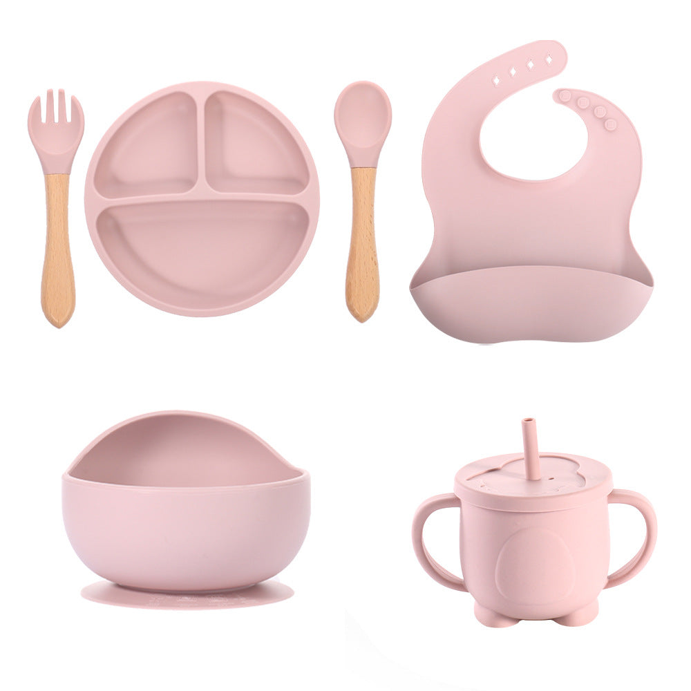 Factory baby silicone binaural straw cup drop resistant high temperature resistant baby drinking cup penguin water cup feeding tableware
